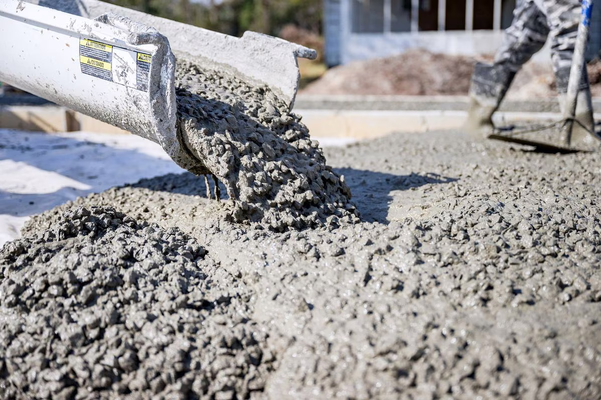 North Bay Grading and Paving concrete slab pour
